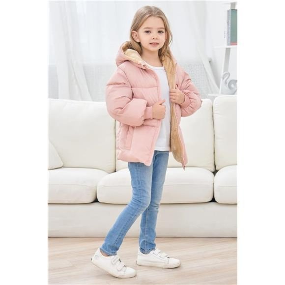 Kids Winter Coats 3D Down Alternative Hoods Baby Boys Girls Jacket for 6M-5T - Picture 3 of 7